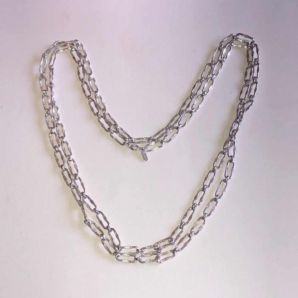 Monet Silver Tone Paperclip Chain Necklace